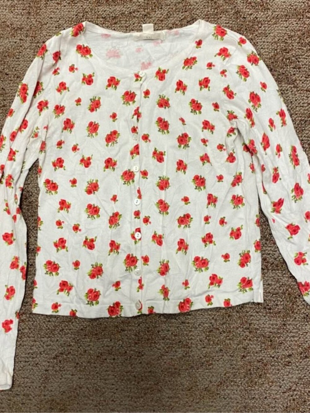Forever 21 Cottagecore Floral Button-Up Cardigan Sweater Size Medium